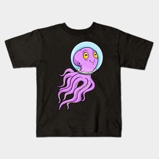 Octopus as Astronaut in Space Kids T-Shirt